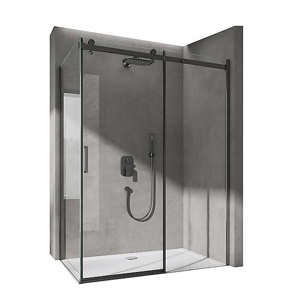 doporro Eckdusche Duschkabine Duschabtrennung schwarz ESG-Glas günstig online kaufen