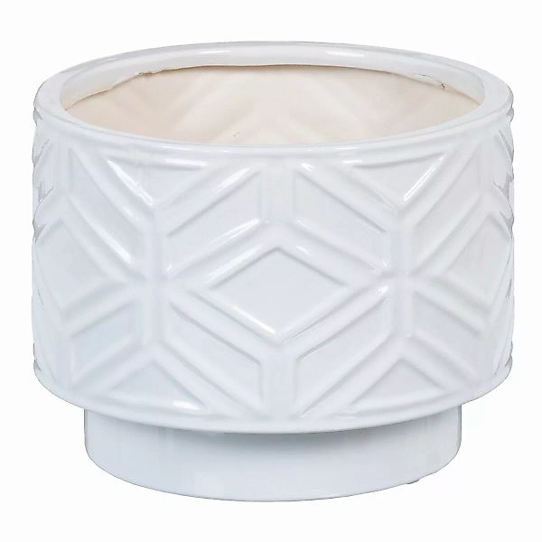 Blumentopf 21,5 X 21,5 X 16,5 Cm Aus Keramik Weiß günstig online kaufen