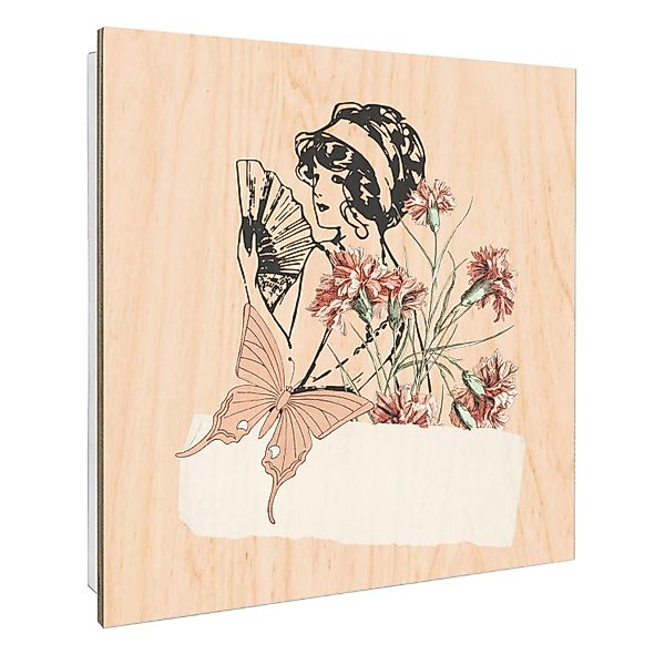 Banjado Schlüsselkasten mit Holzfront 30x30cm Weiß Scharnier Links 50 Haken günstig online kaufen