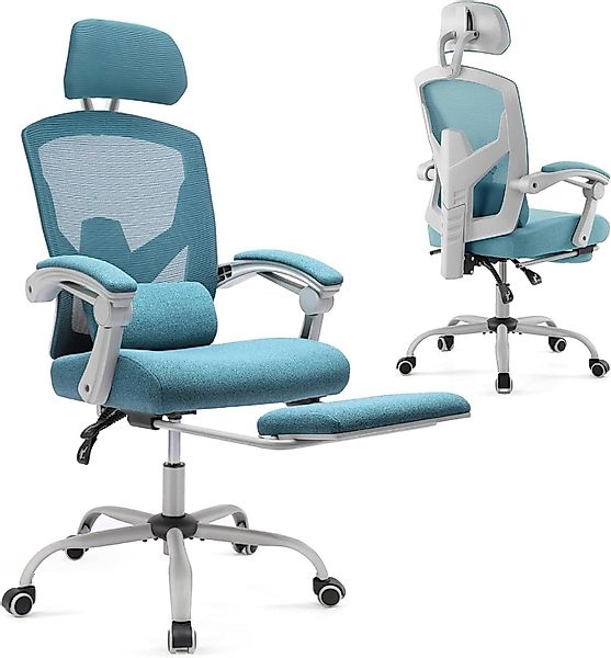 DUMOS Bürostuhl Ergonomisch Schreibtischstuhl Komfortarmlehnen Fußstütze günstig online kaufen