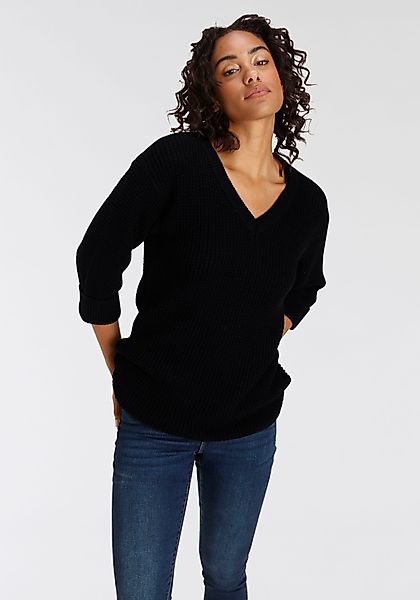 Flashlights V-Ausschnitt-Pullover bequem geschnitten mit 3/4 günstig online kaufen