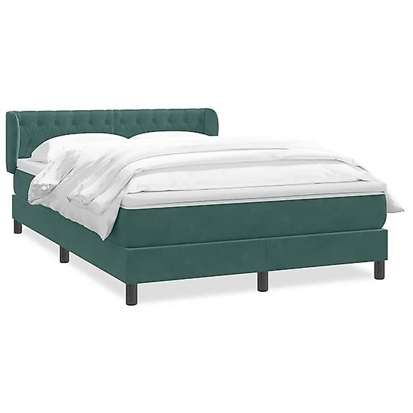 vidaXL Boxspringbett, Boxspringbett mit Matratze Dunkelgrün 140x220 cm Samt günstig online kaufen