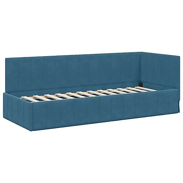 vidaXL Eckbettgestell mit Kopfteil Blau 80 x 200 cm Stoff 42016286 günstig online kaufen