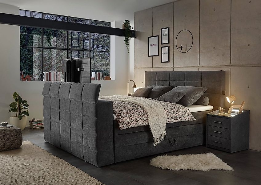 ED EXCITING DESIGN Boxspringbett "Denver" inkl. 1 bzw. 2 Bettkästen, motori günstig online kaufen