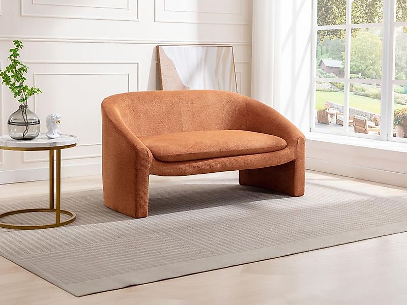 Sofa 2-Sitzer - Stoff - Terracotta - OSSANA günstig online kaufen