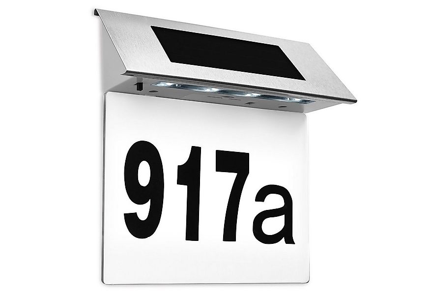 monzana Wandleuchte, Hausnummer beleuchtet Solar LED Edelstahl Beleuchtung günstig online kaufen