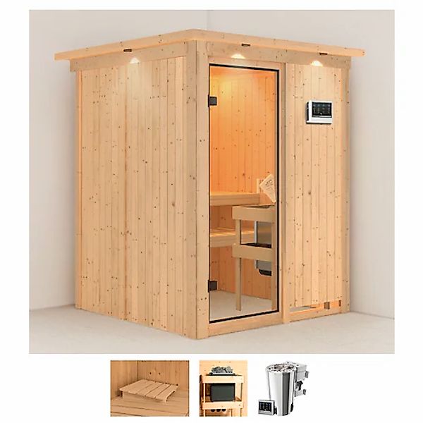 Karibu Sauna »Milaja«, 3,6-kW-Bio-Plug & Play Ofen mit externer Steuerung günstig online kaufen