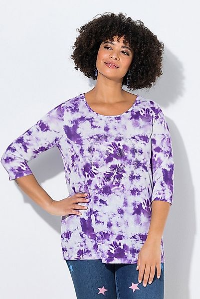 Angel of Style T-Shirt T-Shirt Komfort Fit Batikmuster Glitzer-Smiley günstig online kaufen