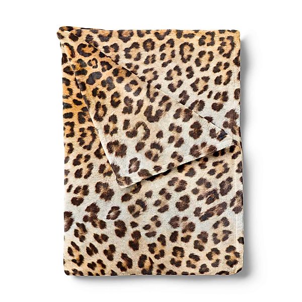 Wohndecke Leopard Plaid 140x200 Brown 140x200, günstig online kaufen