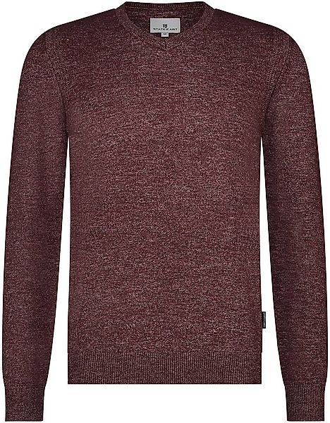 State Of Art Pullover V-Ausschnitt Melange Bordeaux - Größe XXL günstig online kaufen