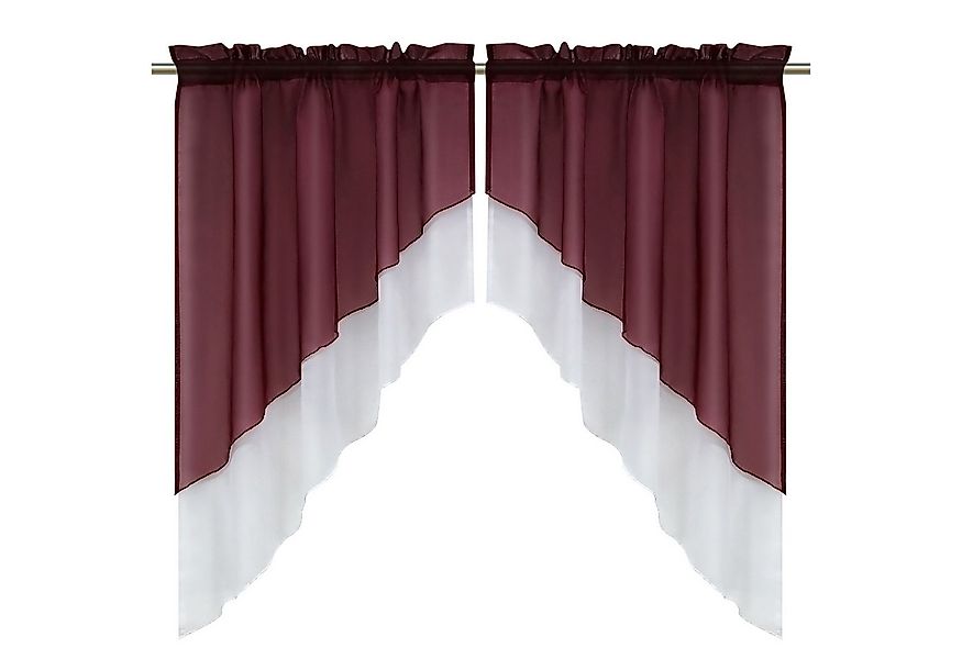 Delien Scheibengardine Beyza (2 St), Stangendurchzug, transparent, Zweifarb günstig online kaufen