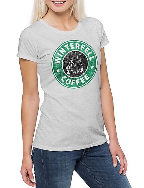Urban Backwoods Print-Shirt Winterfell Coffee Damen T-Shirt Game Of Symbol günstig online kaufen