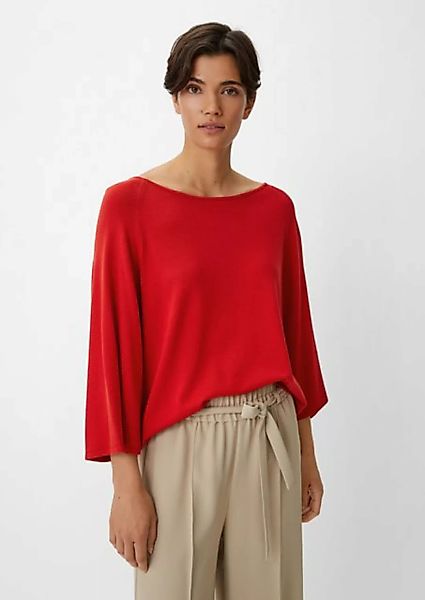 Comma 3/4 Arm-Pullover Strickpullover mit weiten Ärmeln Zierborte günstig online kaufen