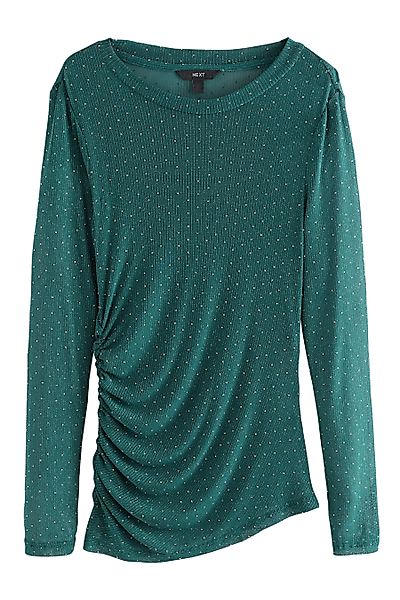 Next Langarmbluse Transparentes Langarmoberteil, Glitzer, Raffung günstig online kaufen