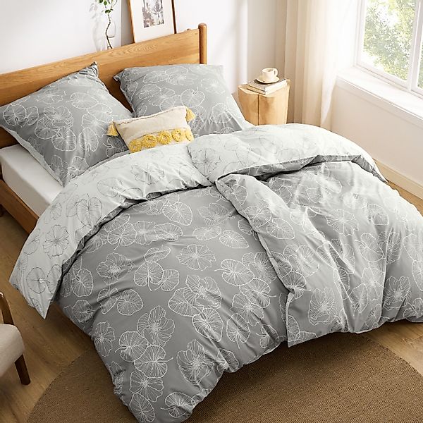 BEDSURE Wendebettwäsche mit Zweige-Design und Reißverschluss, günstig online kaufen