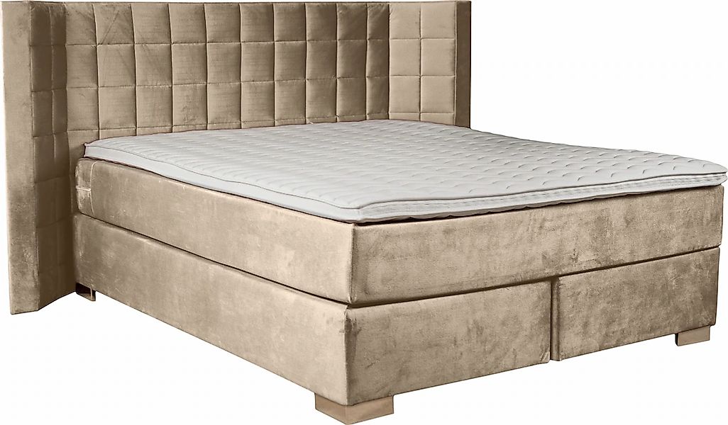 PLACES OF STYLE Boxspringbett "Piazza" mit Steppung und Kopfteil mit seitli günstig online kaufen