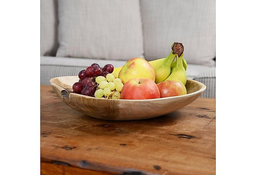 wohnfreuden Dekoschale Teakholz Schale ca. 30 cm braun rund geschliffen, 29 günstig online kaufen