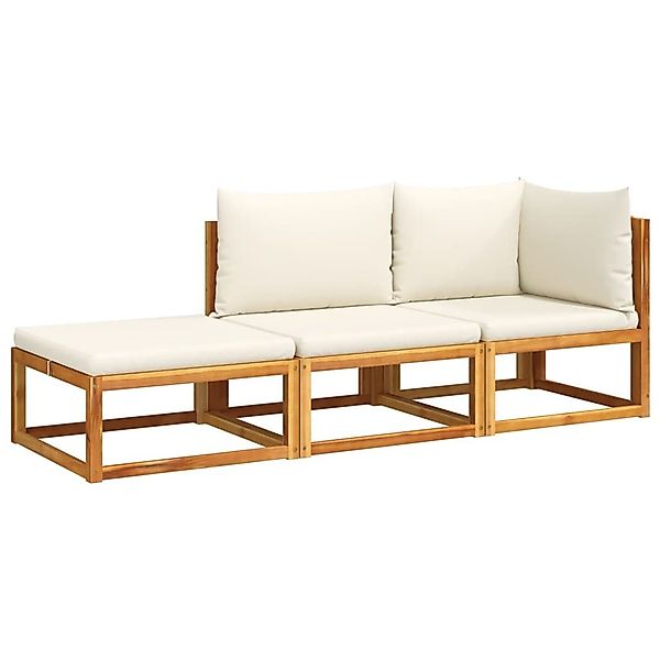 vidaXL Loungesofa 3-tlg. Gartensofa-Set mit Kissen günstig online kaufen
