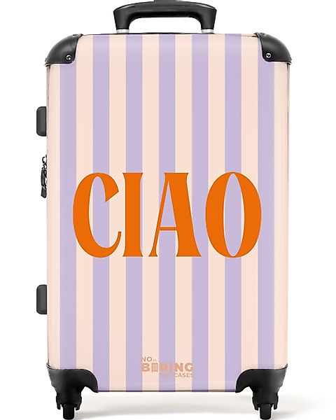 NoBoringSuitcases.com© Hartschalen-Trolley Das Zitat "ciao" in Pastellfarbe günstig online kaufen