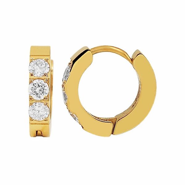 Adelia´s Klappcreolen "Damen Ohrringe – Klappcreole aus Edelstahl mit Stras günstig online kaufen