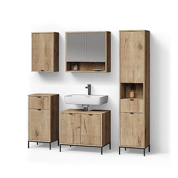 Livinity® Badmöbel-Set ATERNO, Viking Oak, 5 günstig online kaufen