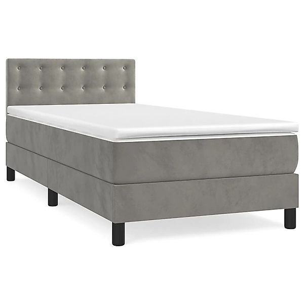 Vidaxl Boxspringbett Mit Matratze Hellgrau 80x200 Cm Samt günstig online kaufen