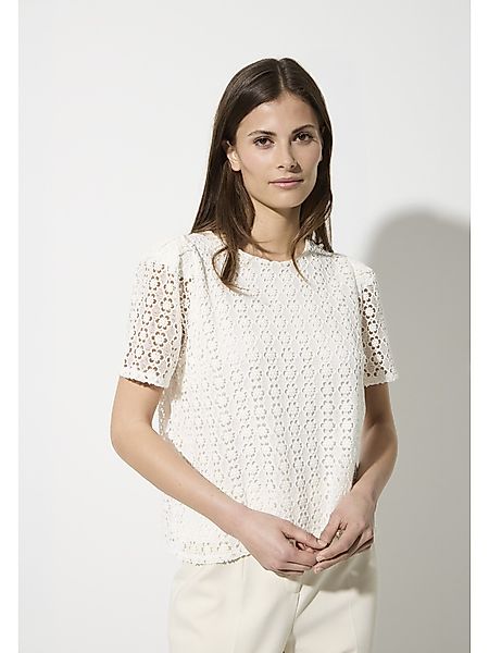 MORE&MORE Kurzarmbluse Spitzenbluse günstig online kaufen