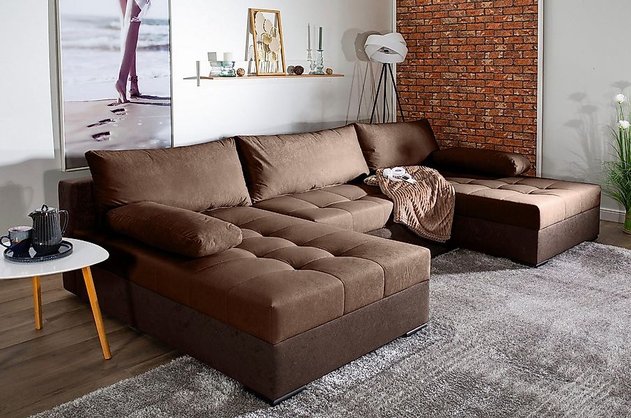 COLLECTION AB Wohnlandschaft "Josy U-Form, B: 307 cm" mit Bettfunktion & Be günstig online kaufen