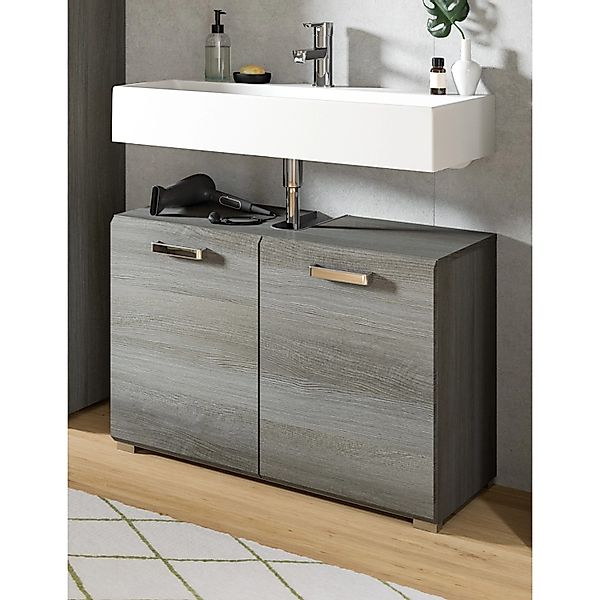 Inn.Furn Waschbeckenunterschrank Grau Rauchsilber Breite 80 cm Grigio günstig online kaufen