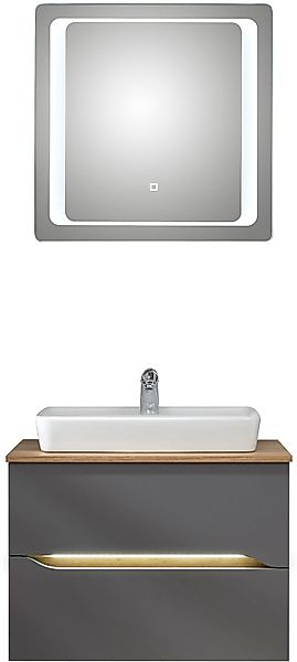 Saphir Badmöbel-Set »Quickset 2-teilig, Keramik-Aufsatzbecken mit LED-Spieg günstig online kaufen
