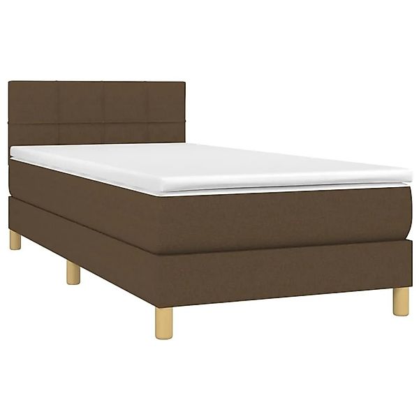 vidaXL Boxspringbett mit Matratze Dunkelbraun 90x200 cm Stoff 3140588 günstig online kaufen