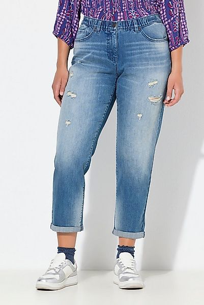 Ulla Popken Regular-fit-Jeans Boyfriend-Jeans Destroy-Effekte Komfortbund günstig online kaufen