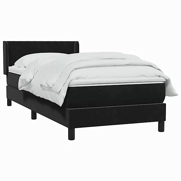 vidaXL Bett Boxspringbett mit Matratze Schwarz 100x210 cm Samt günstig online kaufen