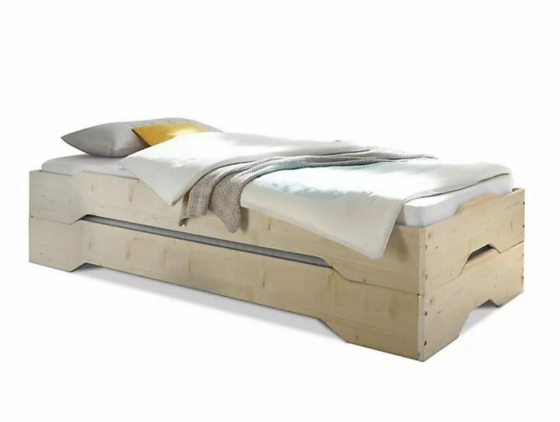 Moebel-Eins Kinderbett, LAURI Stapelbett 2er Set, 90x200 cm, Material Massi günstig online kaufen