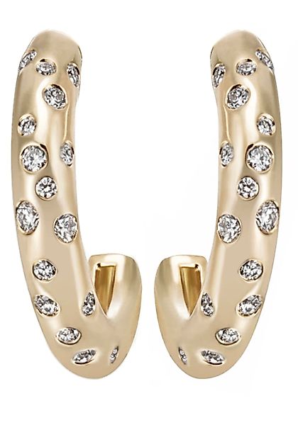 JOBO Paar Creolen "Ohrringe mit 34 Diamanten", 585 Gold günstig online kaufen
