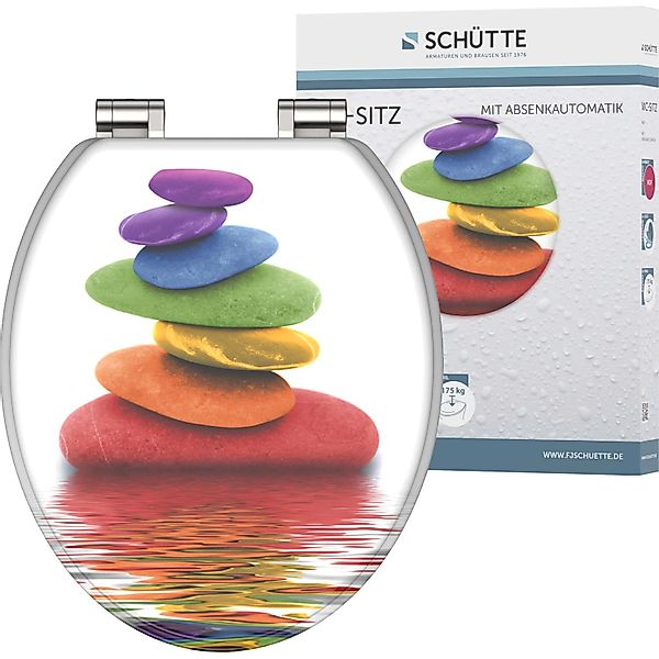 Schütte WC-Sitz Colorful Stones, mit Absenkautomatik und Holzkern, MDF günstig online kaufen