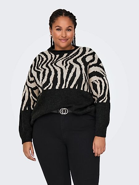 ONLY CARMAKOMA Rundhalspullover CARJADE ZEBRA L/S O-NECK KNT günstig online kaufen