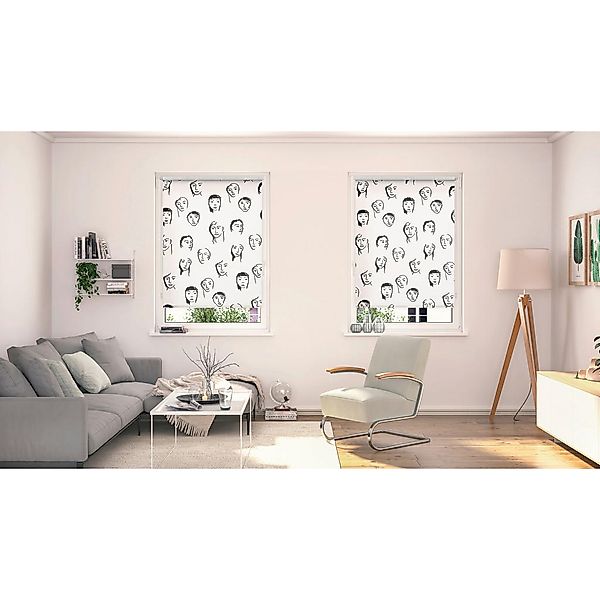 Verdunkelungsrollo Face weiß B/L: ca. 100x150 cm günstig online kaufen