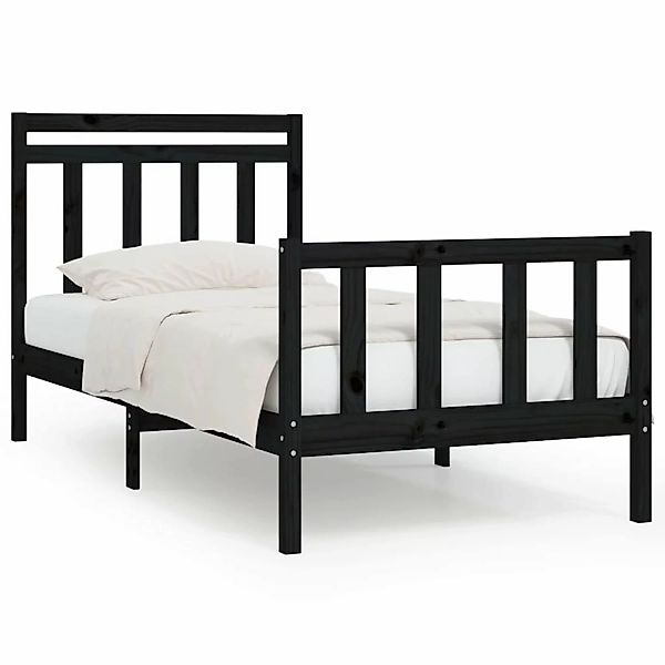 Vidaxl Massivholzbett Schwarz Kiefer 100x200 Cm günstig online kaufen