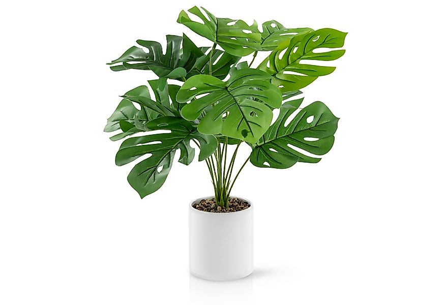 Kunstpflanze Tropische Kunstpflanzen wie echt in weißen Keramiktöpfen, Kuns günstig online kaufen