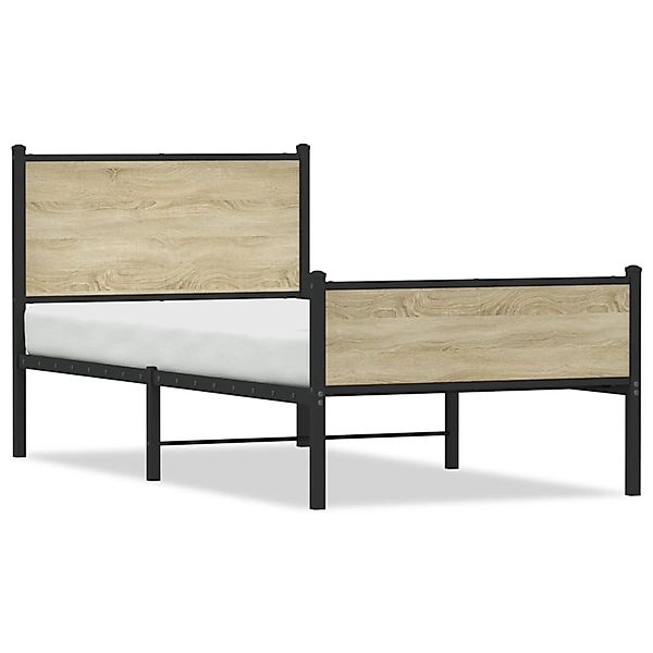 vidaXL Metallbett ohne Matratze Sonoma-Eiche 80x200 cm 4007895 günstig online kaufen