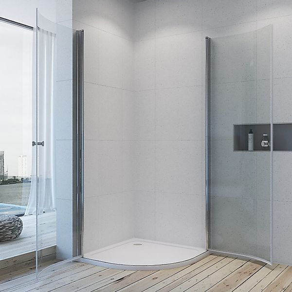 AQUABATOS Runddusche ohne Duschtasse Duschkabine Duschabtrennung günstig online kaufen