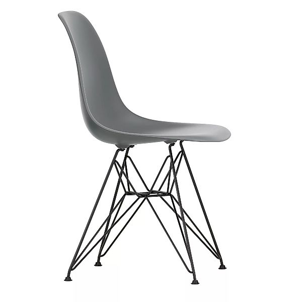 Vitra - Eames Plastic Side Chair DSR Gestell schwarz - granitgrau/Sitz Poly günstig online kaufen