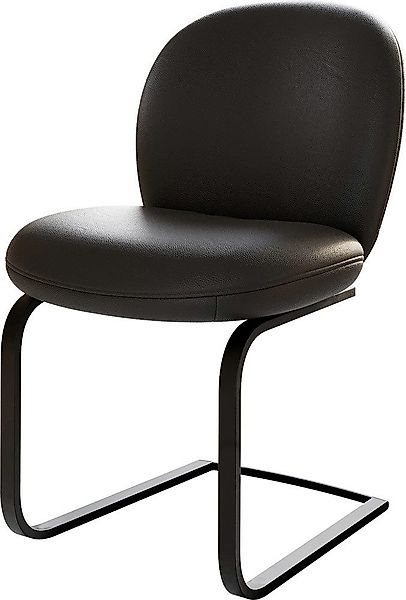 DELIFE Polsterstuhl Nube-Flex, Freischwinger flach Schwarz günstig online kaufen