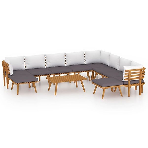 vidaXL Gartenlounge-Set 11-tlg. Garten-Lounge-Set mit Kissen günstig online kaufen