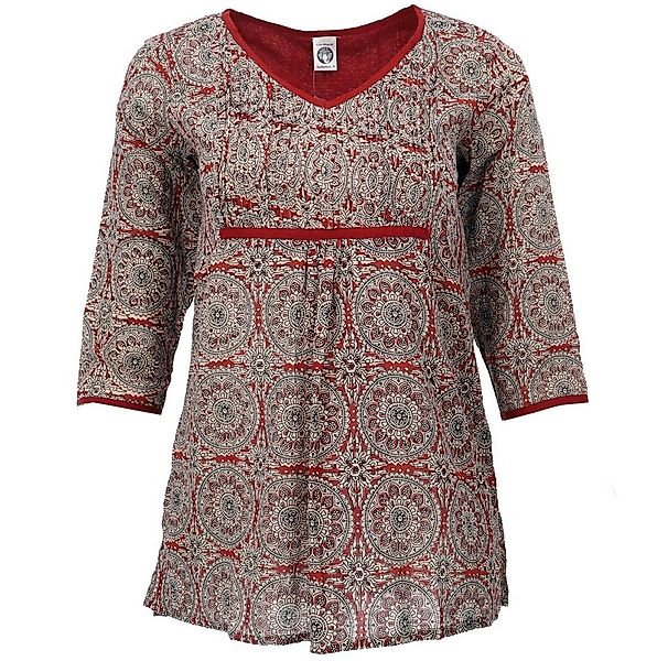 Guru-Shop Longbluse Handbedruckte Bohobluse, luftige Baumwollbluse.. altern günstig online kaufen