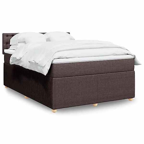 vidaXL Boxspringbett mit Matratze Dunkelbraun 140x190 cm Stoff 3289768 günstig online kaufen