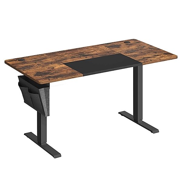 Songmics Schreibtisch Balok Höhenverstellbar 140 cm Braun-Schwarz günstig online kaufen