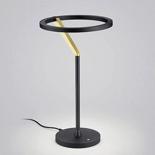 LED Tischleuchte Elara in Schwarz-matt und Gold 12W 820lm günstig online kaufen