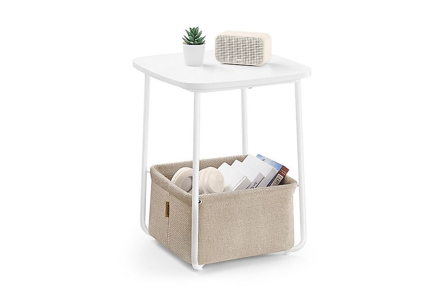 VASAGLE Beistelltisch, Wohnzimmertisch mit Korb aus Stoff, modern, 40 x 40 günstig online kaufen
